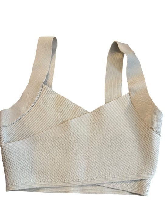 Babaton Tops - Babton sculpt mint Ribbed Cross-Front in Cream size small
